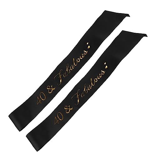 IWOWHERO 2 Stück 40 Geburtstagsschultergurt Etikette Gürtel Geburtstagsfeierdekorationen Erwachsene Geburtstagsschärpe für Mädchen Geburtstag Schärpen Satin Black IWOWHERO 2 Stück 40 Geburtstagsschultergurt Etikette Gürtel Geburtstagsfeierdekorationen Erwachsene Geburtstagsschärpe für Mädchen Geburtstag Schärpen Satin Black von IWOWHERO
