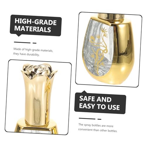 IWOWHERO 2 Stück Glas Parfüm Sprühflaschen Gold Veredelt mit Rosenmuster Nachfüllbare Reisezerstäuber für Ätherische Öle und Duftöle Handliche Flaschen für Unterwegs Wiederverwendbar von IWOWHERO
