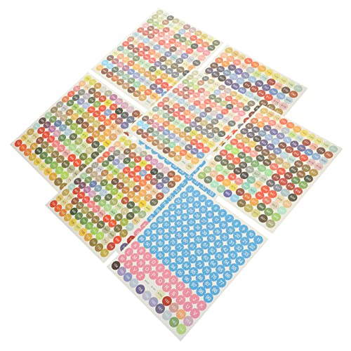 IWOWHERO 20 Blatt farbige Aufkleber Diamant-Etiketten Kunstetiketten Etiketten für aufbwahrungs-box vorratsboxen zahlenaufkleber Zahlen runde Aufkleber Farbige Etiketten Aufkleber Papier von IWOWHERO