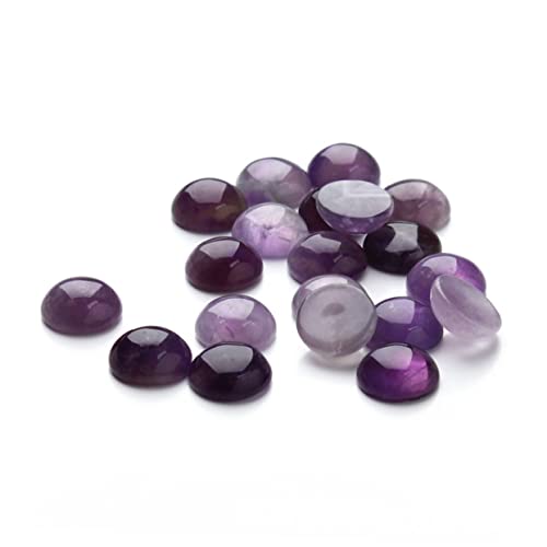 IWOWHERO 20 Stück Edelsteinglas lila Perlen Cabochons mit flacher Rückseite runden bastel materialien Bastelmaterialien Zeitsteinzubehör zum Selbermachen Schmuck Zeit Accessoires Violett von IWOWHERO