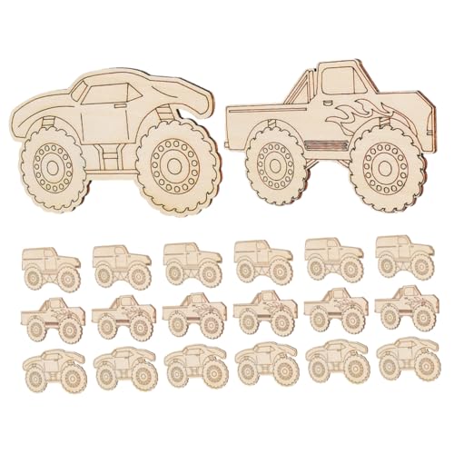 IWOWHERO 20 Stück Holzschnitt für Unfertige Holzstücke Truck Form für Kreative Bastelprojekte für DIY Aktivitäten Sicheres Material von IWOWHERO