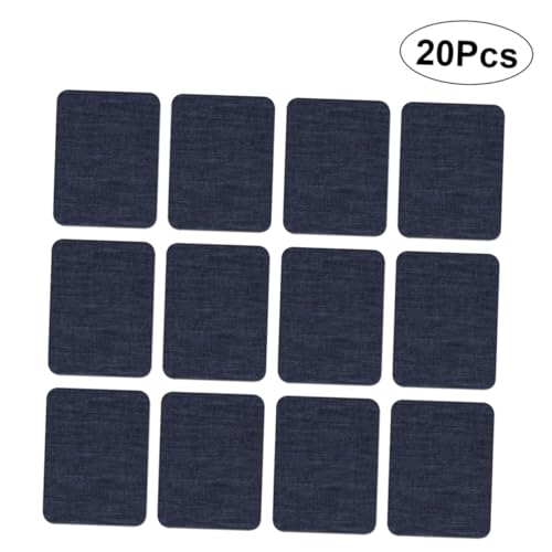 IWOWHERO 20 Stück Jeans-patch Blau Bestickte Stoffaufkleber Kleidung Aufnäher Für Jeans Flicken Für Jacken Stoffreparaturflicken Zerrissene Jeans Stickereiflecken Klebstoff Nähen Denim Blue von IWOWHERO