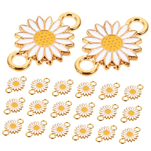 IWOWHERO 20 Stück Legierungsschmuckanschluss Blumen- Sonnenblumenmaterial Verbinder in Sonnenblumenform Anhänger Für Die Schmuckherstellung Stecker Schmuckanhänger Halskette Anschlüsse Weiß von IWOWHERO