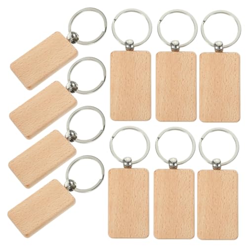 IWOWHERO 20 Stück Schlüsselbund Schlüsselanhänger Charme Herstellung Schlüsselkette Schlüsselring Aus Holz Buche von IWOWHERO