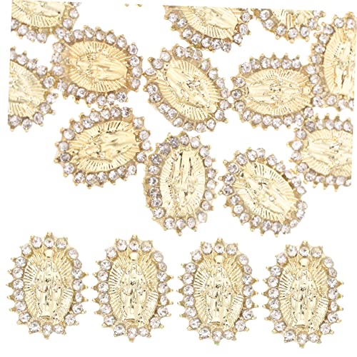 IWOWHERO 20 Stück Schmuck Mit Nageldiamanten Kunst Uv Nagel Strass Zubehör Nagel Charms Verschleiß Dekoration Nägel Maniküre Reiz Reize Manikürezubehör Spitze Aufkleber Legierung Golden von IWOWHERO