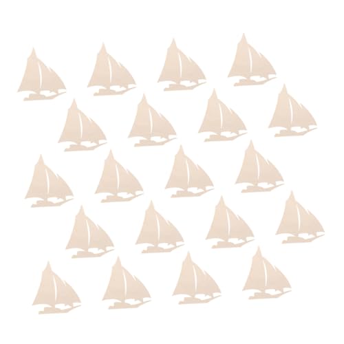 IWOWHERO 20 Stück Segelbootdekoration Schiffsholzlücken Schiffsausschnitt Holz Holzdekor Sommer Nautisches Handwerk Diy -holzschiff Holzschiff -anhänger Sommerdekor Pappelbrett Beige von IWOWHERO