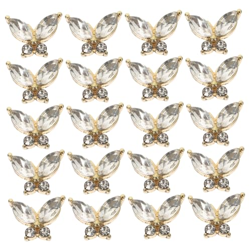 IWOWHERO 20 Stück Teiliges Nail Art Charms Schmetterling aus Langlebigem Legierungs Strassmaterial Kleine Maniküre Dekorationen für Frauen Strahlende Nagelsteine für DIY und Profi IWOWHERO 20 Stück Teiliges Nail Art Charms Schmetterling aus Langlebigem Legierungs Strassmaterial Kleine Maniküre Dekorationen für Frauen Strahlende Nagelsteine für DIY und Profi von IWOWHERO