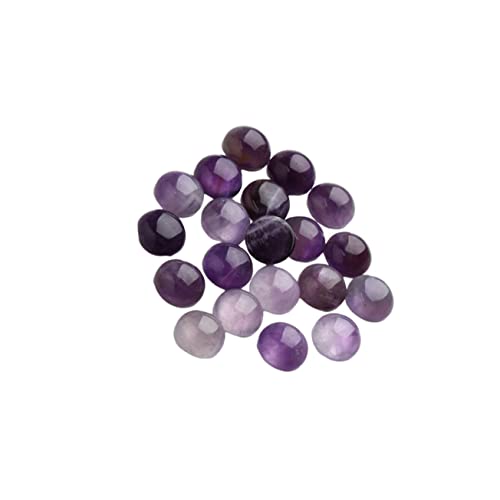 IWOWHERO 20 Stück Zeitsteinzubehör Zum Selbermachen Aufkleber Cabochons Für Die Schmuckherstellung Runden Wohnung Perlen Für Schmuckhersteller Cabochon-stein Lila Edelstein Violett von IWOWHERO