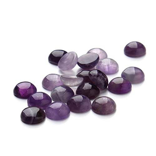 IWOWHERO 20 Stück lila Kristall-Cabochons Hochzeit Kreis Ornament runden Cabochons mit flacher Rückseite Schmuck Zeit Accessoires Zeitsteinzubehör zum Selbermachen Edelsteinglas Violett von IWOWHERO