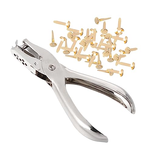 IWOWHERO 200 Stück Plattierte Messingbefestigungen Büro EIN Locher Drücken Papierverschlüsse Crimpen Perforatoren Befestigungselemente Handwerk Brads Metallbrads Mini-klauen-brads Eisen von IWOWHERO