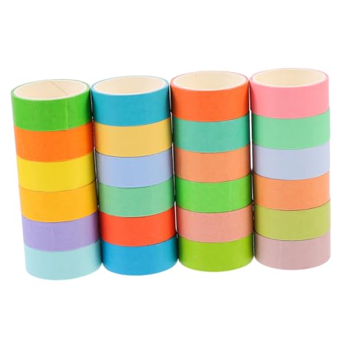 IWOWHERO 24 Rollen Klebeband Papier Klebrig Neutral Sammelalbum Dekorativ Scrapbooking Dekorbänder Selber Machen Farbig Süßes Band Weihnachtsdeko Hand Diy Tape Geschenkverpackungsband von IWOWHERO