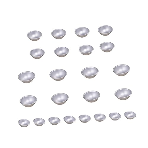 IWOWHERO 24 Stück Badesalz Schimmel Hemisphäre Runden Halb Ball Hälfte Wanne Kugel Badesalz Schimmel Badebombenform Aluminiumlegierung Silver von IWOWHERO