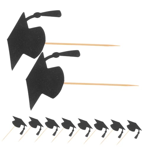 IWOWHERO 24 Stück Teiliges Graduation Cap Cupcake Topper Einzigartige Abschlusskappen Deko Einfache Anwendung für Kuchen Aller Vielseitig für Schulabschlussfeiern und Partydekoration von IWOWHERO