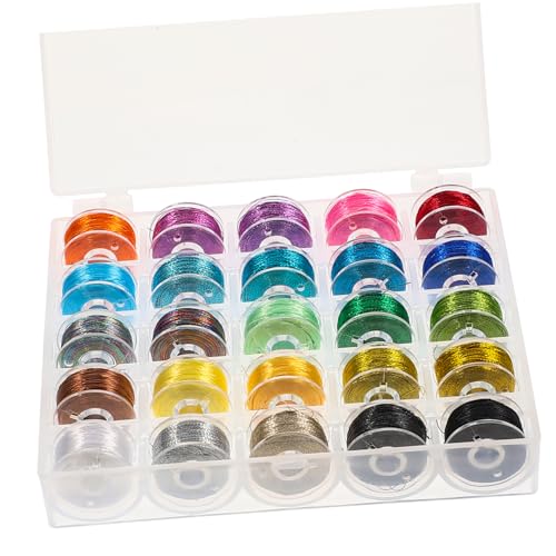 IWOWHERO 25 Rollen Stickgarn embroidery kit embroidery set Embroidery Threads Embroidery Cord Sewing Threads Naehstiche Gold kreuzen Nähen exquisite Nähgarne metallische bunte Fäden Plastik von IWOWHERO