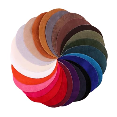IWOWHERO 25 Stück Teiliges Wildleder Ellbogen Patch zum Aufbügeln Oval Vielseitige DIY Stoffflicken für Pullover Jacken Hosen Reparatur und Dekorative Applikationen von IWOWHERO