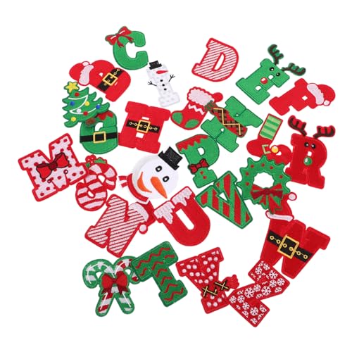 IWOWHERO 26 Stück Teiliges Besticktes Weihnachts aufbügler Bunten Buchstaben Vielseitige DIY applikationen für Kleidung Hosen Taschen Rucksäcke Einfache Reparatur und Individuelle IWOWHERO 26 Stück Teiliges Besticktes Weihnachts aufbügler Bunten Buchstaben Vielseitige DIY applikationen für Kleidung Hosen Taschen Rucksäcke Einfache Reparatur und Individuelle von IWOWHERO