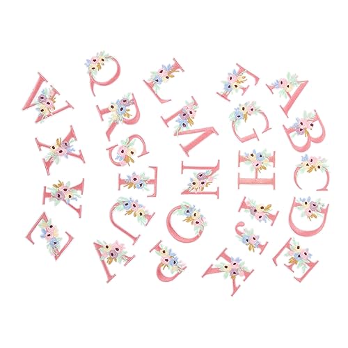 IWOWHERO 26 Stück stickerpappier stickrahmen bastelzeug schriftzüge rucksäcke o'bag multifunktionale Hutaufnäher kleine Kleiderflicken zarte Kleiderflicken DIY liefert Hutflecken Stoff Rosa von IWOWHERO