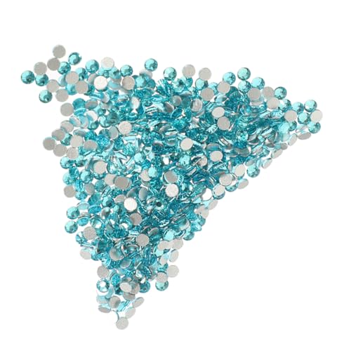 IWOWHERO 2880 Stück Winzige Strasssteine Schüttgut Wohnung Uv Blenden Led Basteln Kunst Edelsteine Nagel Groß Kleine Strasssteine Maniküre-ornamente Maniküre Diy Strass Sky-blue Glas von IWOWHERO