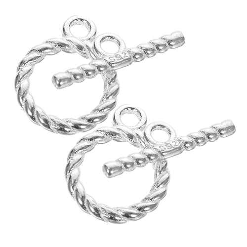 IWOWHERO 2Sätze Silber Halskettenverschluss Knebelverschluss Verbinder Für DIY Armbänder Schmuckherstellung Langlebig Und Sicher Für Projekte von IWOWHERO