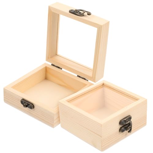 IWOWHERO 2Stücke Geschenkboxen Holz Mit Glasdeckel Schmuck Aufbewahrungskiste Für Hochzeitsgeschenke Und Erinnerungen IWOWHERO 2Stücke Geschenkboxen Holz Mit Glasdeckel Schmuck Aufbewahrungskiste Für Hochzeitsgeschenke Und Erinnerungen von IWOWHERO