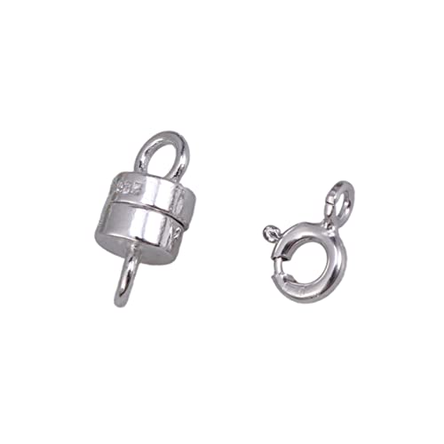 IWOWHERO 2Stücke Sterling Silber Magnetverschluss und Federringverschluss für DIY Schmuckherstellung Hochwertige Verbindungsschließe für Armbänder und Fußkettchen von IWOWHERO