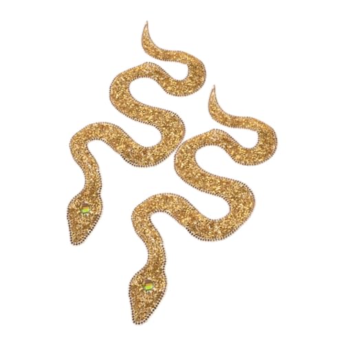 IWOWHERO 2st Schlangenförmiger Stoffaufnäher Mit Strasssteinen Schlangenförmige Flecken Vintage-stifte Westernbrosche Schlangenschmuck Für Frauen Klassische Schlangenbrosche Golden Plastik IWOWHERO 2st Schlangenförmiger Stoffaufnäher Mit Strasssteinen Schlangenförmige Flecken Vintage-stifte Westernbrosche Schlangenschmuck Für Frauen Klassische Schlangenbrosche Golden Plastik von IWOWHERO