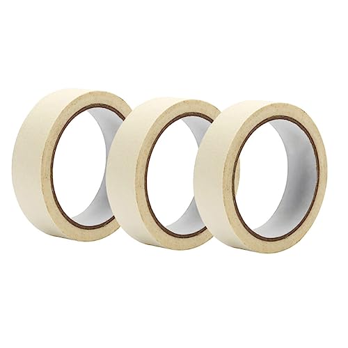 IWOWHERO 3 Rollen Abdeckband klebeband bunt farbiges klebeband Leicht entfernbares Klebeband Schutzband washi+-+tape Papier klebrig Malerei-Beschriftungsband Farbtrennzeichen Beige von IWOWHERO
