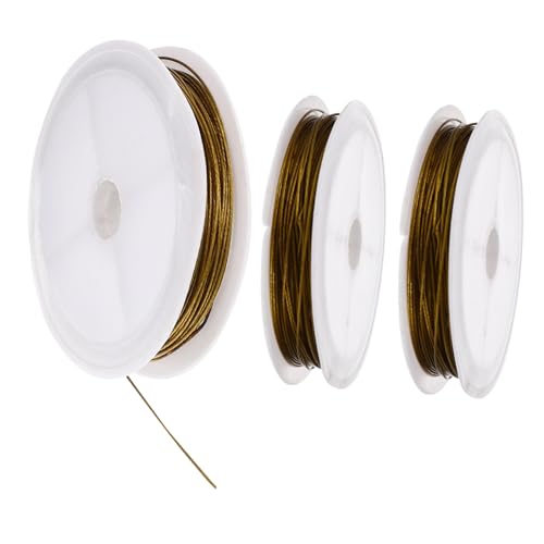 IWOWHERO 3 Rollen Goldener Schmuckdraht aus Metall Flexibel Schneidbar zum Auffädeln von Perlen DIY Basteldraht für Armbänder Halsketten und Schmuckherstellung IWOWHERO 3 Rollen Goldener Schmuckdraht aus Metall Flexibel Schneidbar zum Auffädeln von Perlen DIY Basteldraht für Armbänder Halsketten und Schmuckherstellung von IWOWHERO