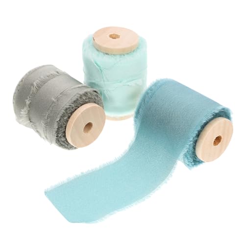 IWOWHERO 3 Rollen Satin-Stoffband Verpackung dekorativ Blumen- elegantes Geschenkband für weihnachts haarreif weihnachten Bänder umwickeln Blumenbänder Feiertagsbänder Polyester von IWOWHERO