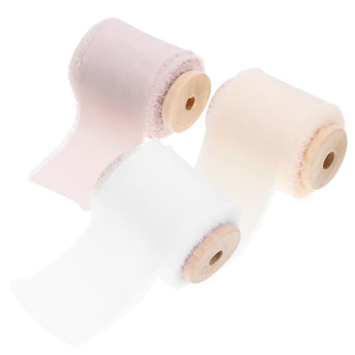 IWOWHERO 3 Rollen Satin-Stoffband Verpackung für Partydekorationen dekorativ elegantes Geschenkband Weihnachtsdekorationen weihnachts haarreif Bänder zum Basteln Band zum Basteln Polyester von IWOWHERO