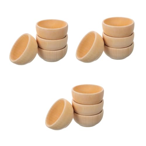 IWOWHERO 3 Sätze Teiliges Set Unvollendeten Holzschalen Diy Holzspielzeug Für Kreative Projekte Natürliche Holzmaterialien Für Dekoration Und Bastelarbeiten 4 Stück * 3 von IWOWHERO