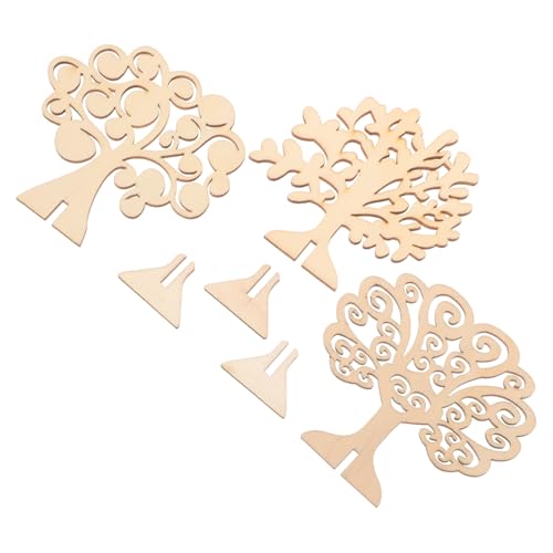 IWOWHERO 3 Stück Holzspan-Ornamente Baum drinnen Ausschnitte Familie hängend bastelset unfertige Holzscheiben Zubehör basteln DIY ausschnitt Holzdekorationen Schmuck basteln MDF von IWOWHERO