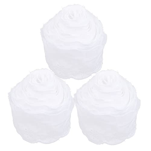 IWOWHERO 3 Stück Stickerei Spitze feichtucher hochzeitsdirndl toy schlüpfeier baumwoll putztuch trimmen schwarze Spitze Baumwolle Kleidung Spitzenbesatz Spitzenstreifen Baumwollfaden Weiß von IWOWHERO