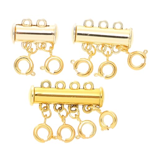 IWOWHERO 3 Stück magnetische Halskette Rocailles Perlen Halskette Abstandshalter Halskette Männer schmuck herstellen armbandverschluss Schmuckzubehör Verschluss für Schmuck Legierung Golden von IWOWHERO