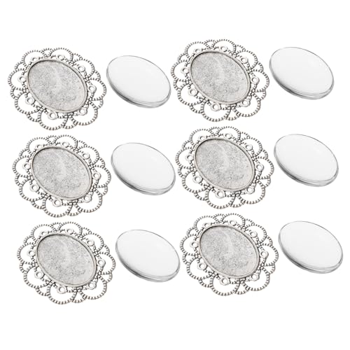 IWOWHERO 30 Stück Broschenhalter Runde Leere Lünette Plattiert Cabochons Broschenlünetten-rohlinge Vintage-broschenbasis Leerzeichen Herstellung Broschen Für Frauen Schild Silver Legierung von IWOWHERO