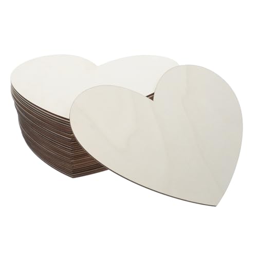 IWOWHERO 30 Stück Leere herzförmige Holzspäne Streuung auf dem Hochzeitstisch geformt Zeder bastelbedarf holzschnitzerei Valentinstag Herzschmuck Herzverzierungen aus Holz Buchsbaum von IWOWHERO