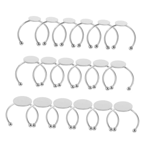 IWOWHERO 30 Stück Teiliges Verstellbares Ringrohling Edelstahl Flach für Schmuckherstellung DIY Basteln mit Fassung für Cabochons Fotos Resin Personalisierte Ringe von IWOWHERO