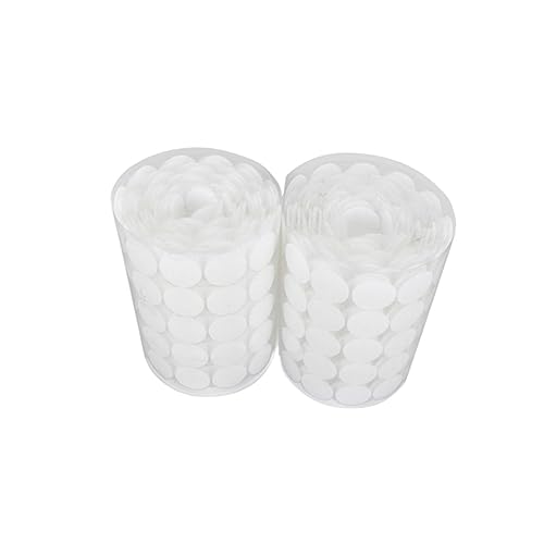 IWOWHERO 300 Paar 600 Stück runde Aufkleber white out klebepunkte Selbstklebende Klettverschlüsse Klebehaken für den Haushalt Klebeband, strapazierfähig Hakenband Dot -Aufkleber Weiß von IWOWHERO