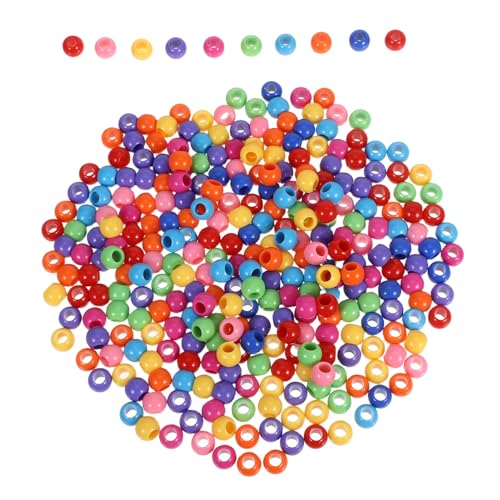 IWOWHERO 300 Stück Bunte Acrylperlen Loch Große Bohrung Leichte Bastelperlen für DIY Schmuckherstellung Armbänder Halsketten Ohrringe Schlüsselanhänger Zubehör von IWOWHERO