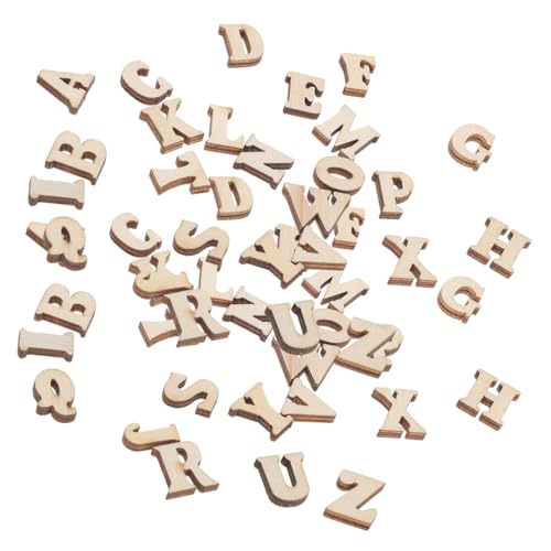 IWOWHERO 300Stücke Holzbuchstaben für Bastelprojekte DIY Dekoration Glatte Oberfläche zum Bemalen Natürliche Holzfarbe für und Festliche Anlässe von IWOWHERO