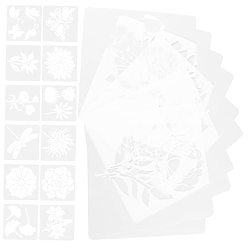 IWOWHERO 36 Stück Malvorlage Wohnkultur Geometrische Schablonen Malerei Kleine Schablonen Zum Basteln Wiederverwendbar Malschablone Schablonen Vorlagen Kunst Schablonen Weiß Das Haustier von IWOWHERO