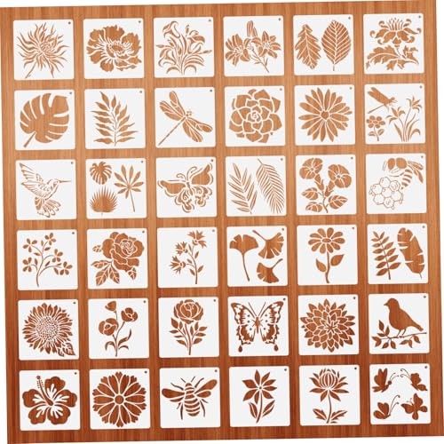 IWOWHERO 36 Stück Teiliges Schablonen für Blumen Pflanzen Vögel und Bienen Wiederverwendbare Malvorlagen für Bastelarbeiten Zeichnungen und Holzdekor Geeignet für Papier und Wandgestaltung IWOWHERO 36 Stück Teiliges Schablonen für Blumen Pflanzen Vögel und Bienen Wiederverwendbare Malvorlagen für Bastelarbeiten Zeichnungen und Holzdekor Geeignet für Papier und Wandgestaltung von IWOWHERO