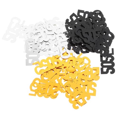 IWOWHERO 3Packung Pack Konfetti Frohes Neues Jahr Schwarz Gold Glitzernde Tischdekorationen für Abschlussfeiern Silvesterpartys und Feierliche Anlässe Leicht zu Verteilen von IWOWHERO