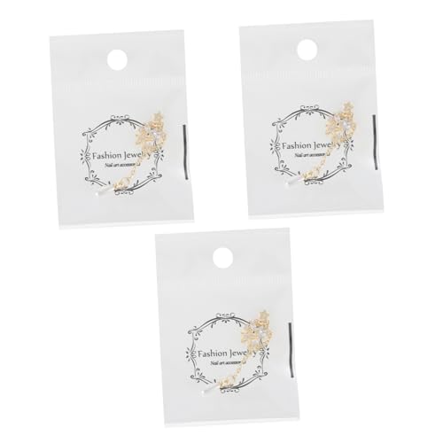 IWOWHERO 3Stücke DIY Nagelschmuck mit Perlen und Schleifen Maniküre Accessoires für Glänzende Fingernägel für Natürliche und Künstliche Nägel Zufällige Designs von IWOWHERO