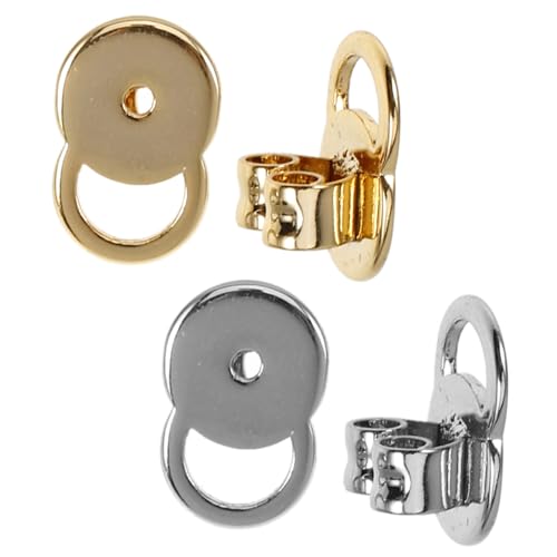 IWOWHERO 4 Stück Ohrstöpsel Ohrringe Ohrstecker Verschlüsse Ohrringe zum Selbermachen Ohrringhalter Ohrring zurück Verriegelung der Ohrringrückseiten Ohrringe Zubehör Ohrring-Stopper Kupfer von IWOWHERO