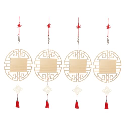 IWOWHERO 4 Stück Teiliges Holzpendants zum Bemalen Chinesischer Knoten Dekorative Wandhänger für DIY Bastelset für Neujahrsdekoration Traditionelle Kunst für Klassenzimmer und IWOWHERO 4 Stück Teiliges Holzpendants zum Bemalen Chinesischer Knoten Dekorative Wandhänger für DIY Bastelset für Neujahrsdekoration Traditionelle Kunst für Klassenzimmer und von IWOWHERO