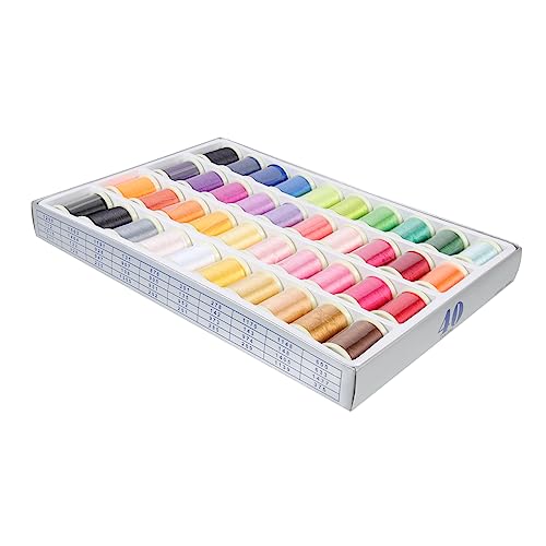 IWOWHERO 40 Rollen Stickgarn embroidery kit embroidery set dekoringe embroidery thread dekoration Regenbogen Anfänger Stickfaden Nähset Bausatz künstlicher Seidenfaden DIY-Nähgarn Rayon von IWOWHERO