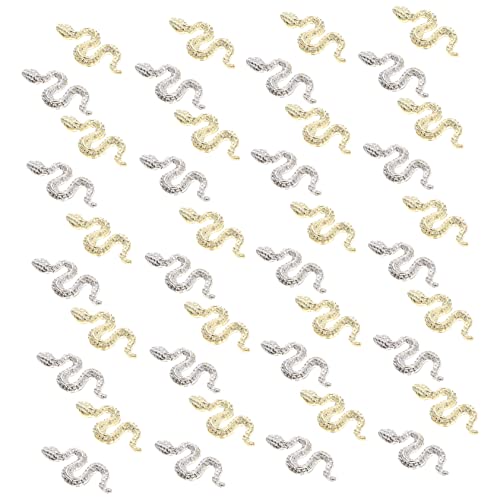 IWOWHERO 40 Stück Schlange Nail Art Schmuck weihnachten weihnachen schlüpfeier party mitgebsel partyspieße Charme Nagelperlen Nagelkunst-Anhänger Charms für Nageldesign Zinklegierung von IWOWHERO