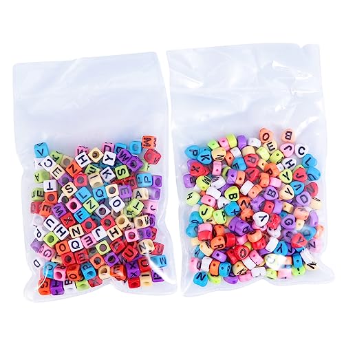 IWOWHERO 400Stücke DIY Buchstabenperlen Perlen für Armbänder Schmuckherstellung Bastelprojekte Quadratischen und Herzförmigen Designs von IWOWHERO