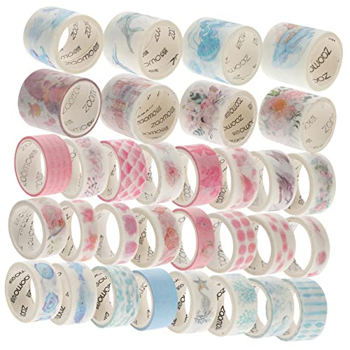 IWOWHERO 40Rollen Washi Tape Set Dekorative Klebebänder für Scrapbooking DIY Geschenkverpackungen und Projekte Zufällige Designs für Planer und Tagebuchgestaltung von IWOWHERO